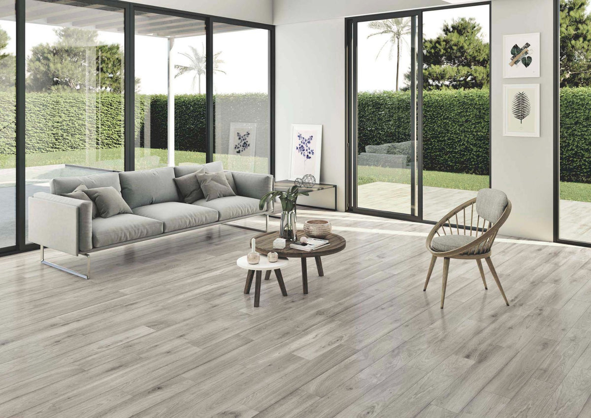 Rigel Grey Wood Effect Tile 23x120cm, matt tile at Irwin Tiles