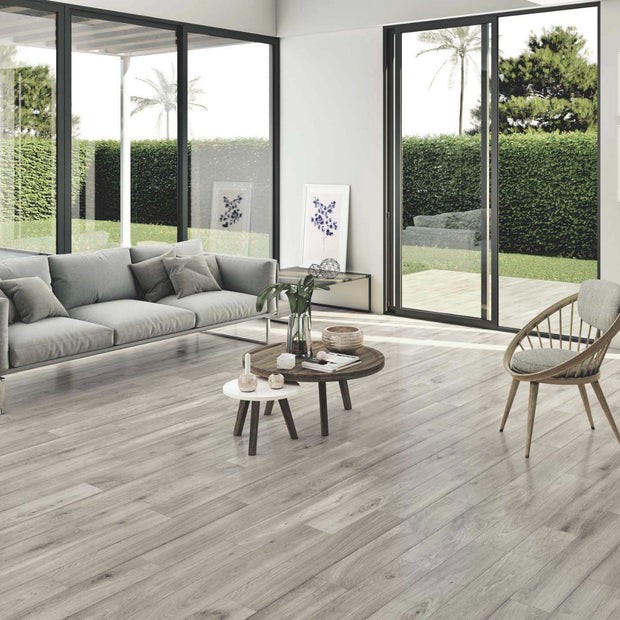 Rigel Grey Wood Effect Tile 23x120cm, matt tile at Irwin Tiles