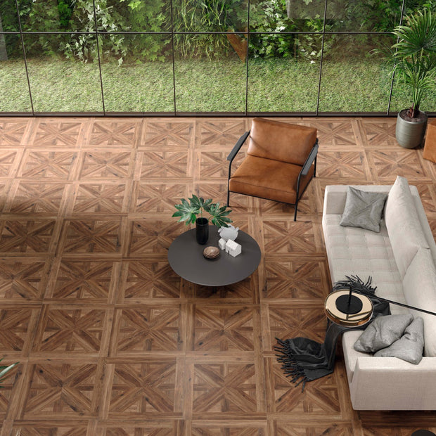 Volte Nogal 75x75cm, porcelain tile at Irwin Tiles