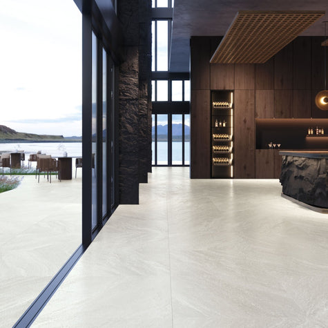 Strond Cloud 100 x 100cm, matt tile at Irwin Tiles
