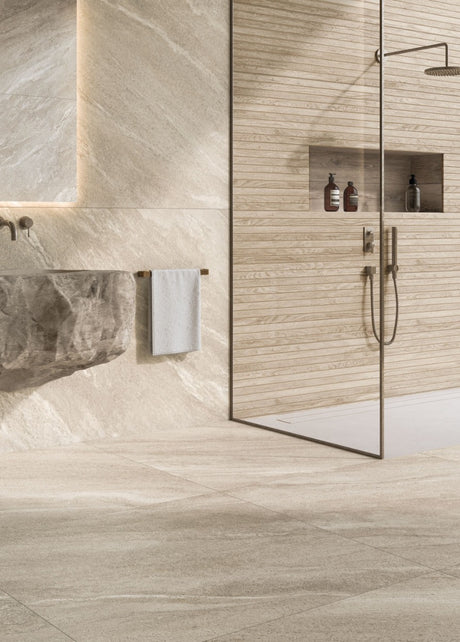 Strond Oat 100 x 260cm, beige tile at Irwin Tiles