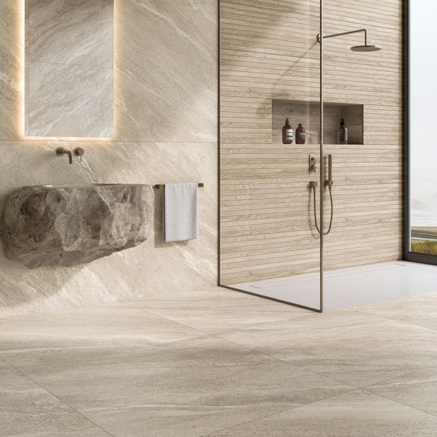 Strond Oat 100 x 260cm, beige tile at Irwin Tiles