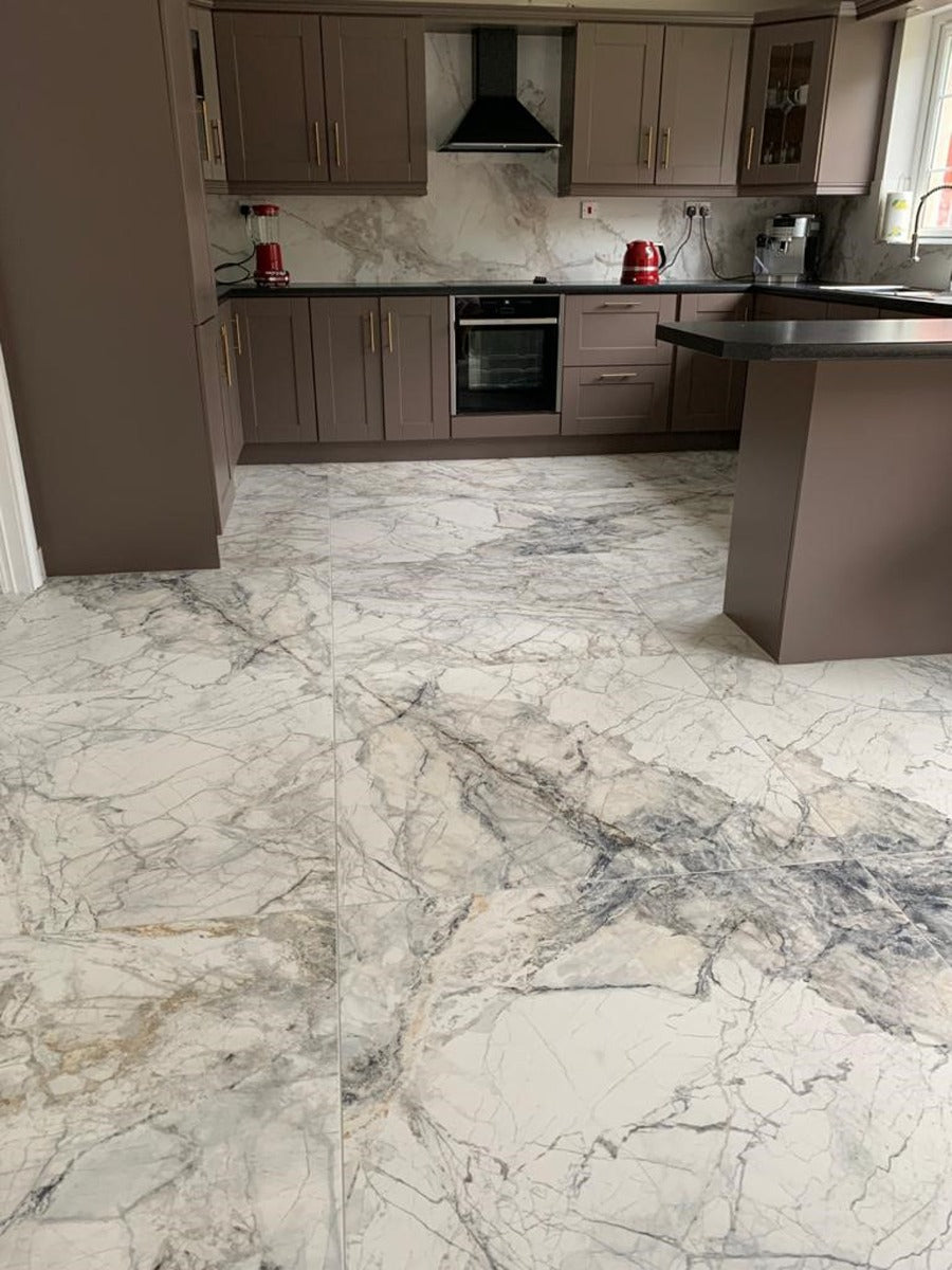 Supreme White 100 x 100cm tile, matt, at Irwin Tiles
