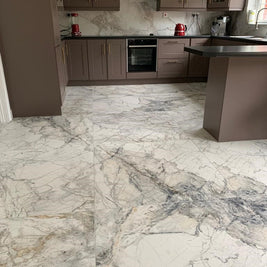 Supreme White 100 x 100cm tile, matt, at Irwin Tiles