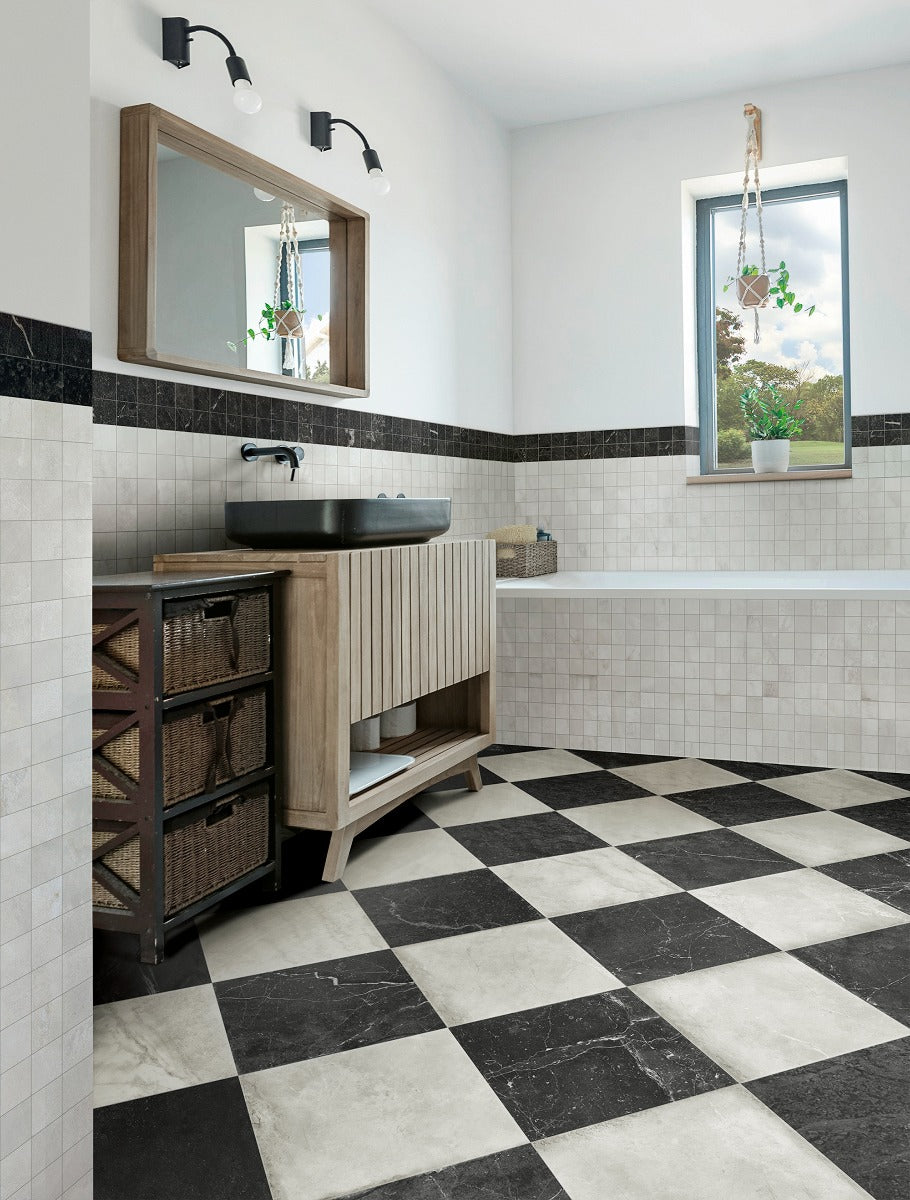 Marmi Imperiali Aurelia 30x30cm, matt porcelain tile for bathroom and other wet floors at Irwin Tiles, view 11