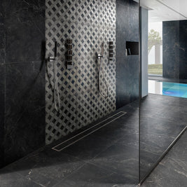 Marmi Imperiali Decor Danum 60x60cm, black matt tile at Irwin Tiles, view 9