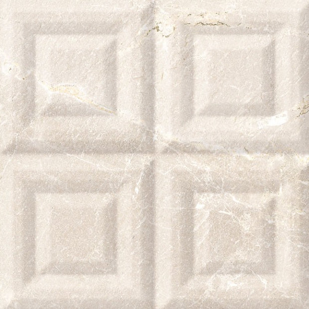 Tempo Cotton Allegra Decor 30 x 90cm, cream matt wall tile at Irwin Tiles