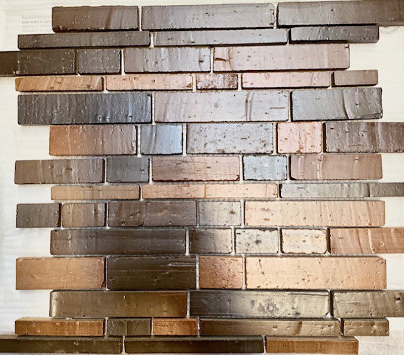 Terracotta Falling Water Mosaic 29 x 28cm, brown tile at Irwin Tiles
