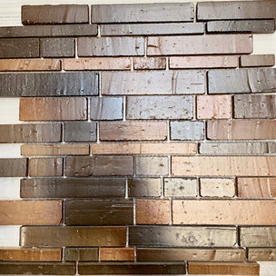 Terracotta Falling Water Mosaic 29 x 28cm, brown tile at Irwin Tiles