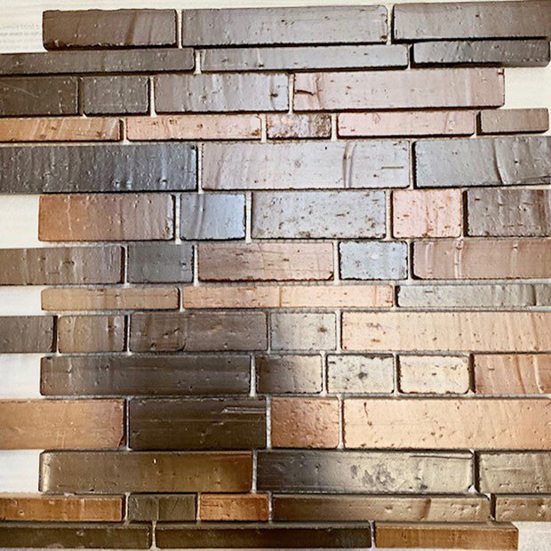 Terracotta Falling Water Mosaic 29 x 28cm, brown tile at Irwin Tiles