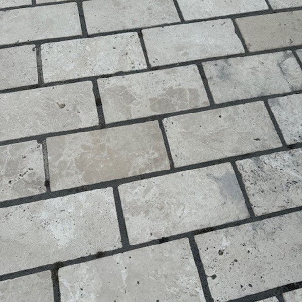 Tivoli Light Travertine Paver - Tumbled 15x30cm, paving at Irwin Tiles