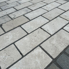 Tivoli Light Travertine Paver - Tumbled 15x30cm, natural stone paving at Irwin Tiles