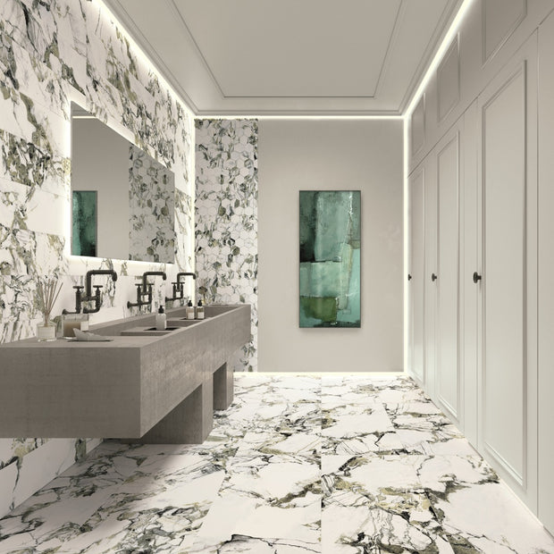 Touche Jade 60x120cm, green matt tile at Irwin Tiles