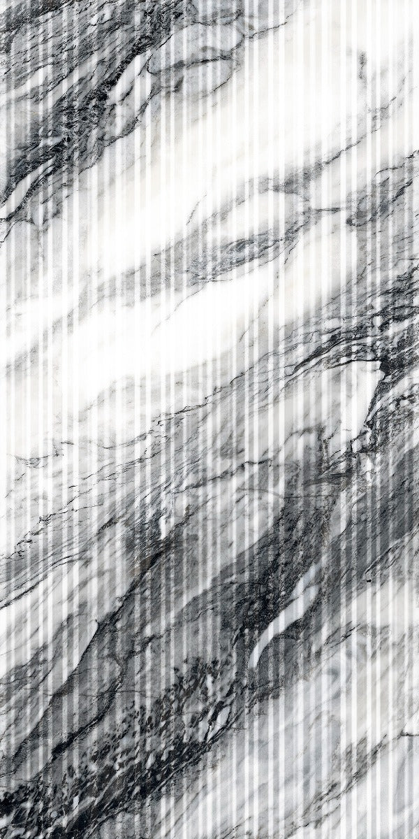 Touche Zebre Plisse 60x120cm, black tile at Irwin Tiles