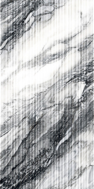 Touche Zebre Plisse 60x120cm, black tile at Irwin Tiles