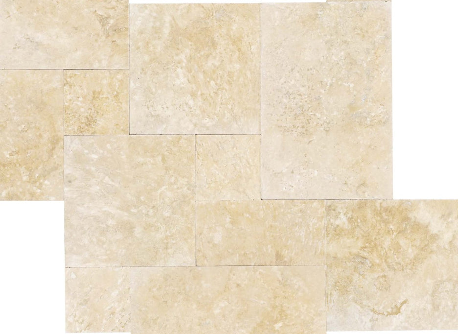 Light Travertine Versailles Pattern, floor tile at Irwin Tiles