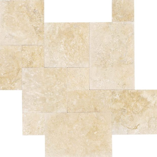 Light Travertine Versailles Pattern, floor tile at Irwin Tiles