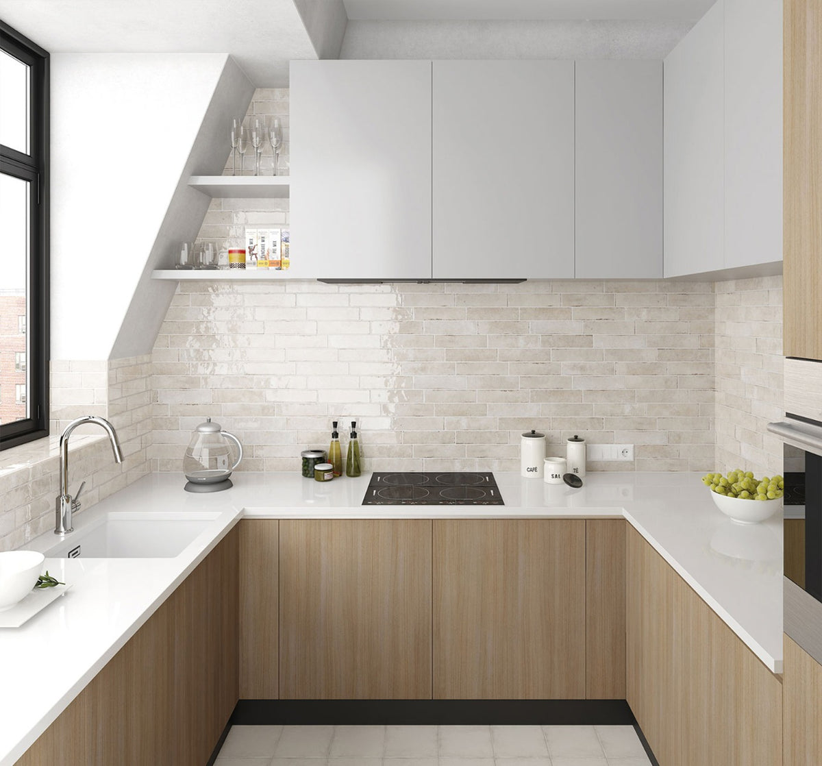 Tribeca Oatmeal 6 x 25cm, porcelain tile at Irwin Tiles