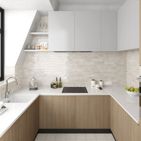 Tribeca Oatmeal 6 x 25cm, porcelain tile at Irwin Tiles