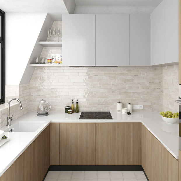 Tribeca Oatmeal 6 x 25cm, porcelain tile at Irwin Tiles