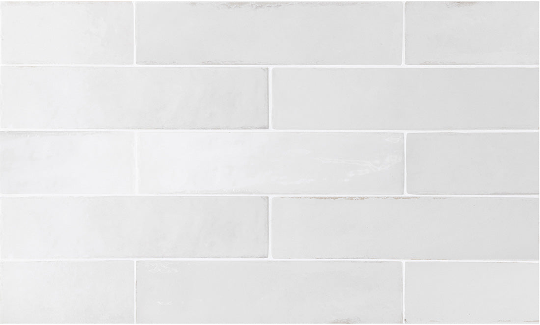 Tribeca Gypsum White 6x25cm, wall tile at Irwin Tiles