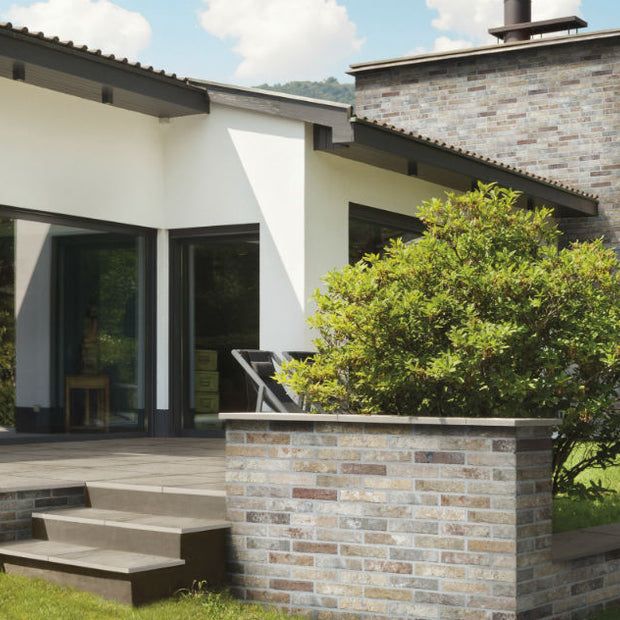 Tribecca Multi-colour Brick Tile 6x25cm, brown matt tile at Irwin Tiles