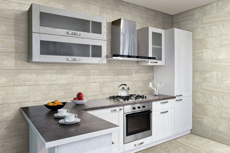 Uptown Crema 18.5x55.5cm, porcelain wall tile at Irwin Tiles