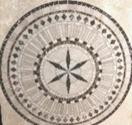 Valentino Marfil Lappatto 59x59cm (with centre piece), semi-gloss tile at Irwin Tiles