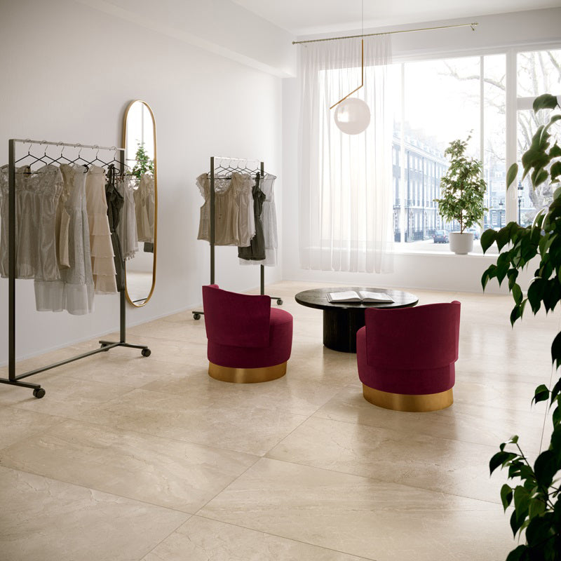 Velvet Almond 60 x 120cm, matt porcelain tile for kitchens, bathrooms and hallways at Irwin Tiles