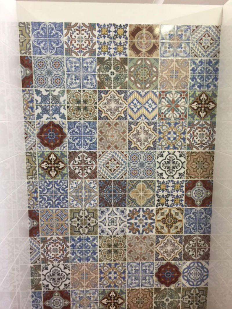 Vintage 20x20cm, gloss ceramic tile for feature walls at Irwin Tiles