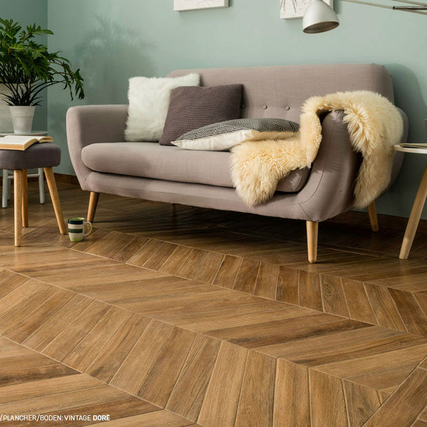 Vintage Dore Chevron, porcelain tile in 7.5x45cm at Irwin Tiles