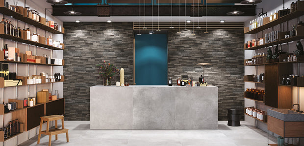 Volcano Dark 15 x 61cm, grey matt wall tile at Irwin Tiles