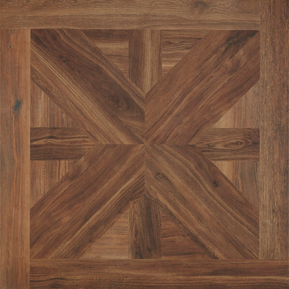 Volte Nogal 75x75cm, dark wood effect matt tile at Irwin Tiles