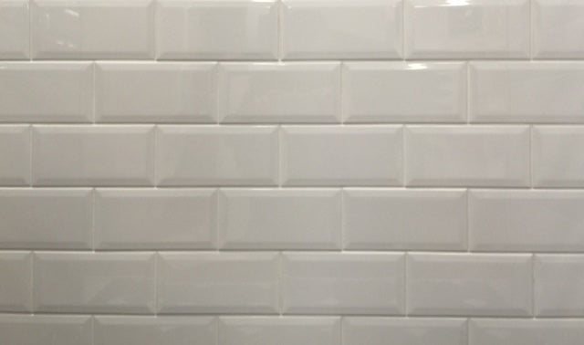 White Bevelled 20x10cm, tile at Irwin Tiles