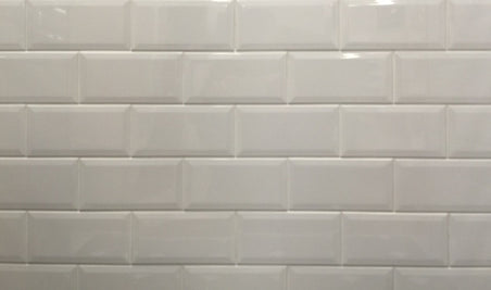 White Bevelled 20x10cm, tile at Irwin Tiles