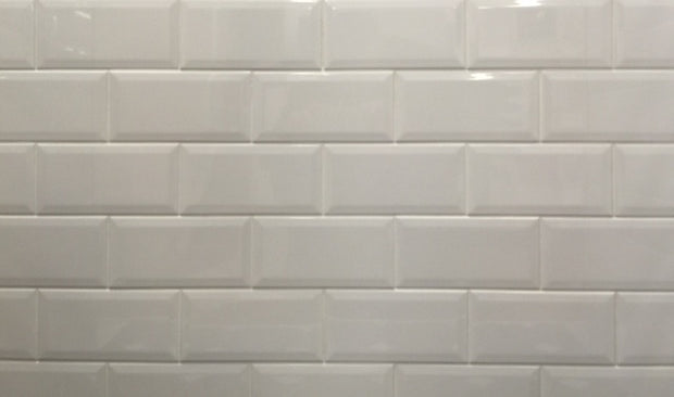 White Bevelled 20x10cm, tile at Irwin Tiles