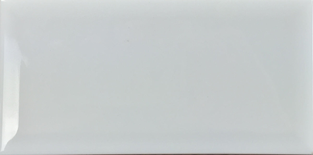White Bevelled 20x10cm, gloss tile at Irwin Tiles