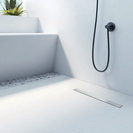 SolidSoft Rectangular White Flexible Shower Tray Linear Drain, flexible shower tray from Irwin Tiles, Co. Monaghan
