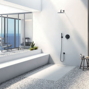 SolidSoft Rectangular White Flexible Shower Tray Linear Drain, flexible shower tray stocked at Irwin Tiles, Castleblayney