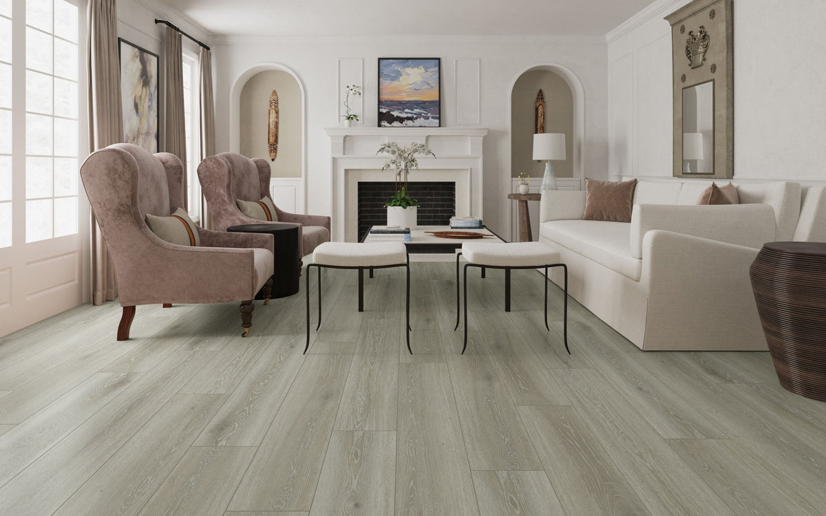 Twlight White Salmon Waterproof Laminate 10mm, matt laminate flooring at Irwin Tiles