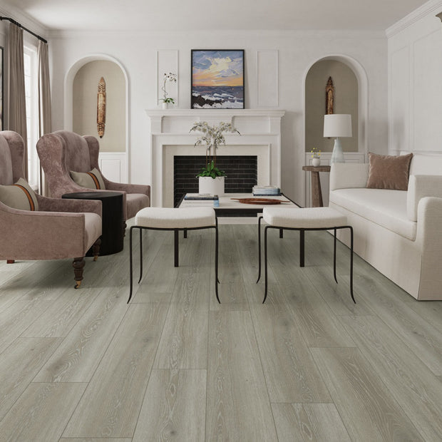 Twlight White Salmon Waterproof Laminate 10mm, matt laminate flooring at Irwin Tiles