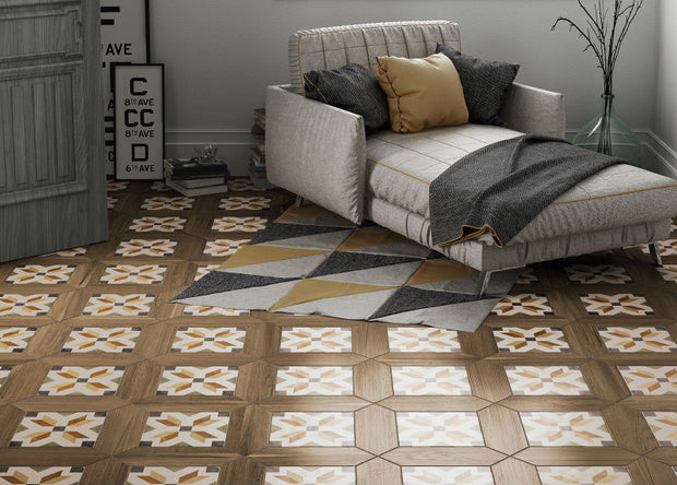 Woodland Losanga Honey Wood Effect Tile 10 x 29.9cm., matt porcelain tile for kitchens, bathrooms and hallways at Irwin Tiles