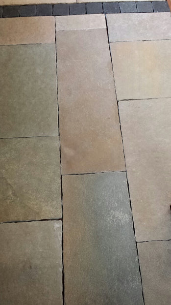 Yellow Brown Limestone 40 & 30cm Mix Calibrated, paving at Irwin Tiles