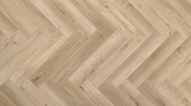 Yukon Herringbone Desert Dune Luxury Parquet Vinyl, medium luxury click vinyl flooring at Irwin Tiles