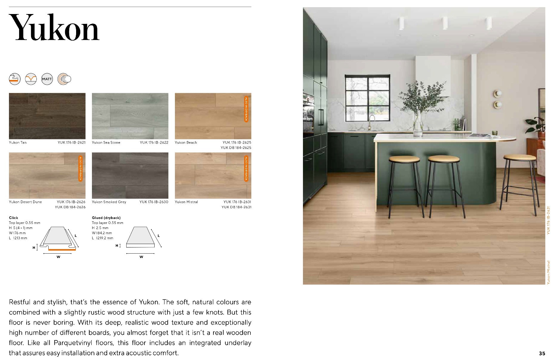 Yukon Plank Tan Luxury Parquet Vinyl, luxury click vinyl flooring for kitchens, hallways and living rooms at Irwin Tiles